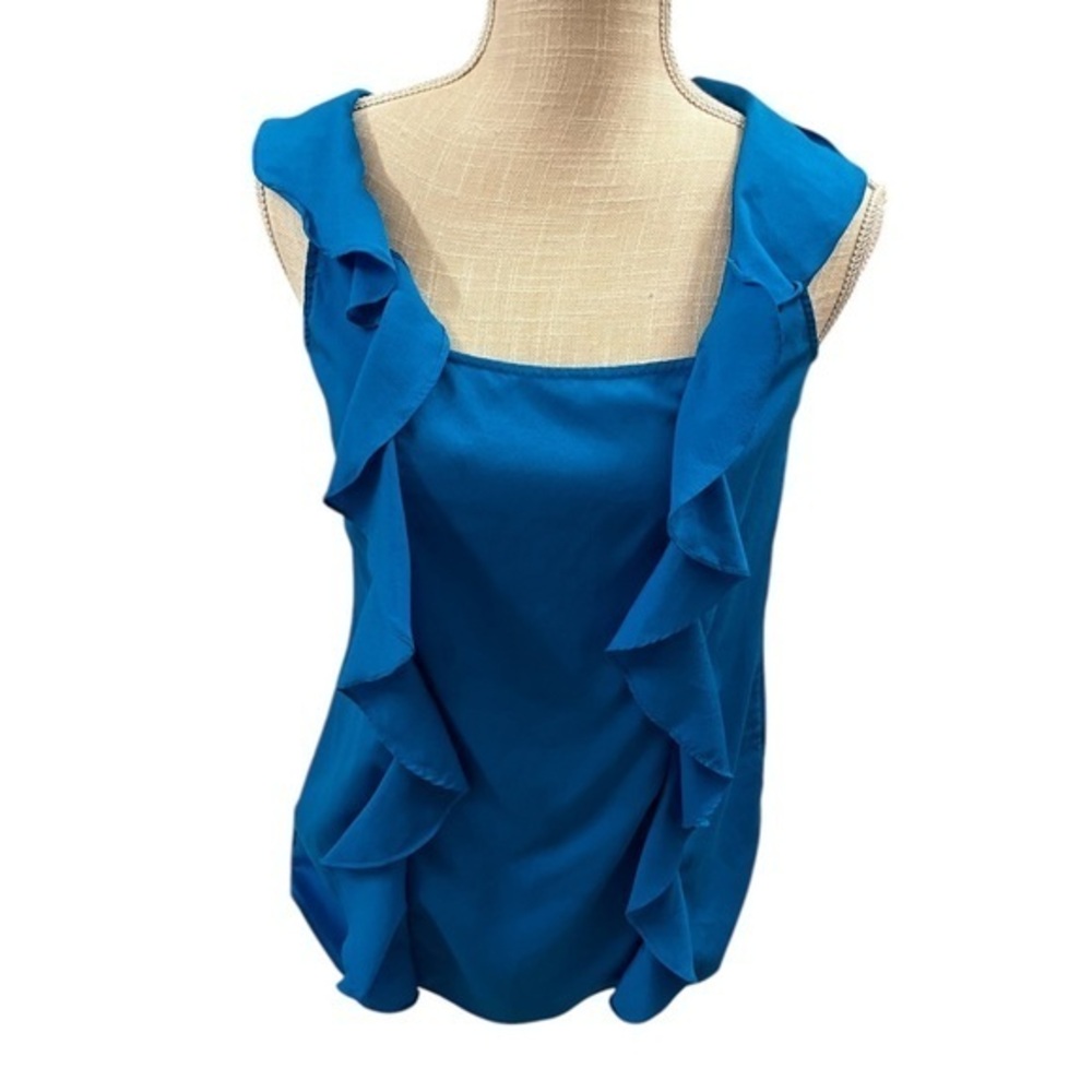 Blue Ruffled Women's Top